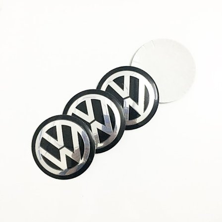 Volkswagen label noir, 4-pak 65mm for Volkswagen nav