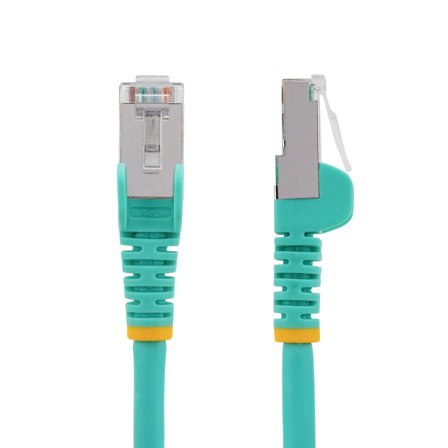 StarTech 50cm CAT6a Ethernet Cable - Aqua - Low Smoke Zero Halogen (LSZH) - 10GbE 500MHz 100W PoE++ Snagless RJ-45 w/Strain Reliefs S/FTP Network