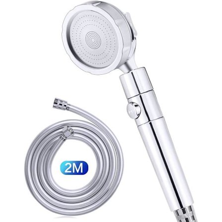 Duschhuvuden, 360° rotation, med 2M PVC-slang, med 3 högtryck