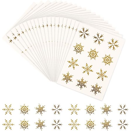 240 stk. Jule-snefnug-klistermærker Guld Jule-klistermærker R