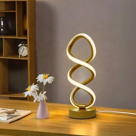 Moderne Spiral RGB Bordlampe, LED Kreativ Spiralformet Dekorativ Nattlampe