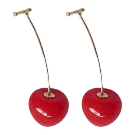 Elegante Kirsebærfrugt Øreringe Lange Hængende Mode Statement Øreringe Mode Kirsebær Smykker Perfekt til Stilfulde Outfits dyb rød stor