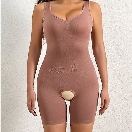Body Shapewear Kvinnor Helkroppsformare Magkontroll Bantning Slida Butt Lifter Push Up Lår Smalare Magformare Korsett,kaffe