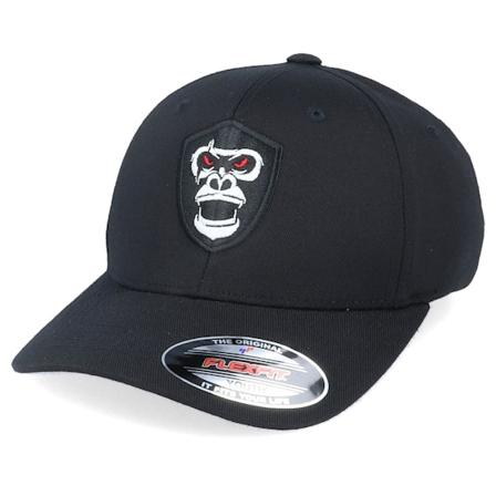 Kiddo Cap - Schwarz flexfit Cap - Kids Red Eye Gorilla Black Flexfit @ Hatstore