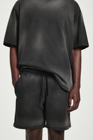 COS Men's Washed-Jersey Drawstring Shorts in Black
