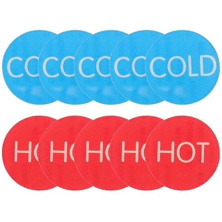 20 stk Selvklebende Varmt og Kaldt Vann Skiltklistremerke Hotell Toalett Varmt og Kaldt Etikett Akryl Dekal