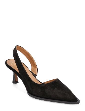 Desana Black Suede Designers Heels Pumps Classic Black ATP Atelier
