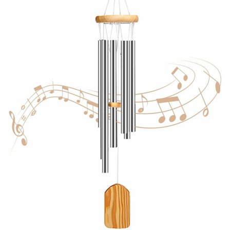 Vindspil, vindspil 6 metalrør til udendørs, have, gård, gårdhave, boligindretning og gaver