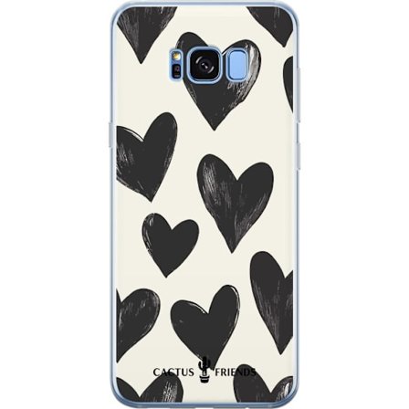 Kompatibelt Mobildeksel til Samsung Samsung Galaxy S8+ Cactus and Friends - Bold Black Love Pattern