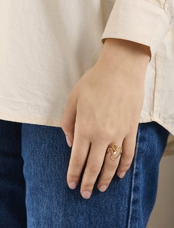 Pernille Corydon Bay Pearl Ring - Fresh Water Pearl - Gold - 55