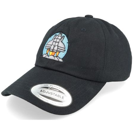 Abducted - Musta unconstructed Lippis - Space Rocket Launch Black Dad Cap @ Hatstore