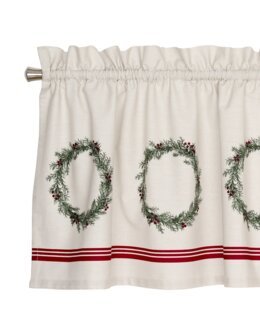 Joulukranssi-verhokappa Pellava