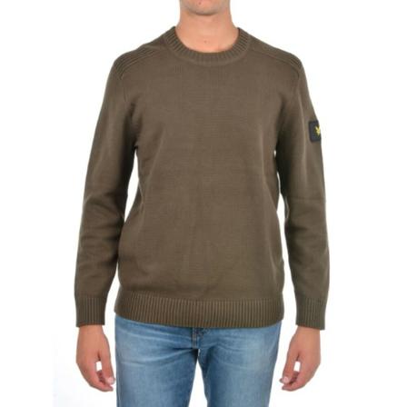 Lyle & Scott Round-neck Strik Grøn, Herre Strik