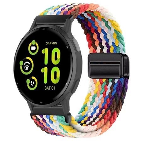 20mm 22mm Nylonarmband för Garmin Vivoactive 5/Active 5 Justerbart magnetiskt armband för Garmin Forerunner 55 165 Vivomove Trend