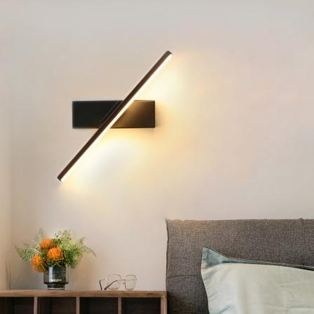 LED-vägglampa 330° roterbar justerbar ljusvinkel enkel inomhusbelysningsarmatur aluminium AC 110/220V för sovrum sängbord