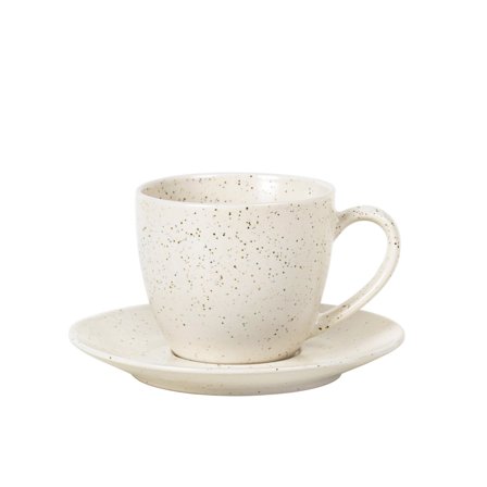 Broste Nordic Vanilla kaffekopp med fat 15 cl