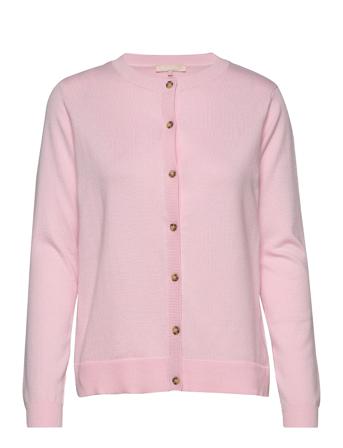 Srmarla New O-Neck Cardigan Stickad Tröja Cardigan Rosa Soft Rebels