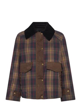 Check Parka With Contrasting Collar Navy Mango