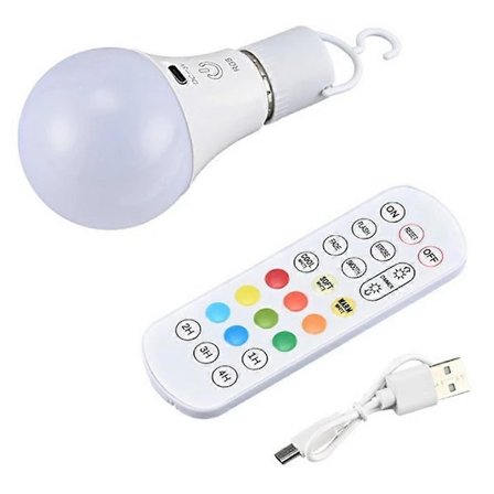 NY-E27 RGB Genopladelig Lampe med Fjernbetjening og Timer Dæmpbar Touchkontrol 2700[D]