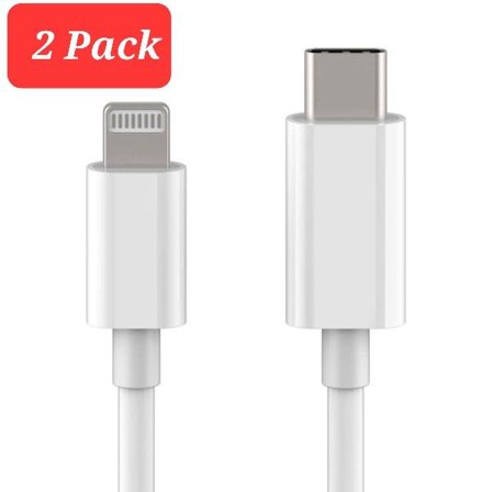 2-pack USB-C till Lightning-kabel iPhone Snabbladdare 2 meter