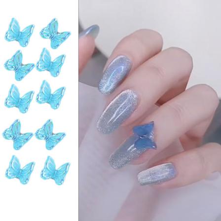 Kynsikoristeet nail art varten Internet Celebrity Resin Butterfly Magic Ornament -koriste 06(8pcs)