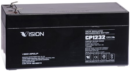 Vision CP1232 Batteri 12V 3.2 Ah, Elfördelning & strömförsörjning