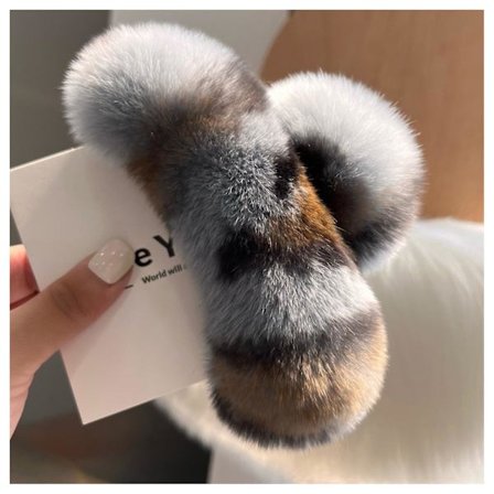 Plysj hårklemme elegant solid imitert pels plysj store hårklo klemmer høst vinter solid farge hårnål spenne for tykt hår