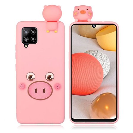 Cute 3D Samsung Galaxy A42 5G Etui - Cute Piggy in Pink
