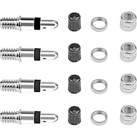 16-delt Cykelventil Dunlop Kompletsæt, Adapter Cykelventil + Mødre + Ventil