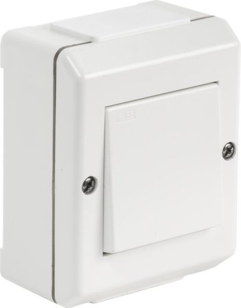 Elko EKO04312 Strömbrytare 2-pol, IP55, polarvit, Strömbrytare & vägguttag