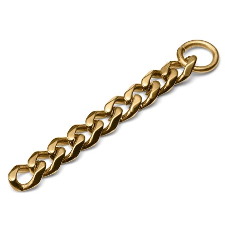 Colgante de cadena de acero dorado para hombres - Pendientes de aro con colgante
