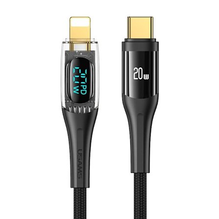 USAMS USB-C - lightning Kabel 1.2m 20w Digital Dispaly