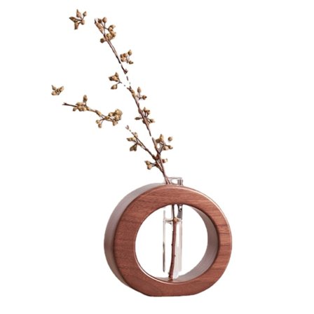 Dekorativa små krukor i trä, läckagesäkra handgjorda trävaser