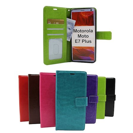 Crazy Horse Wallet Motorola Moto E7 Plus (Svart)