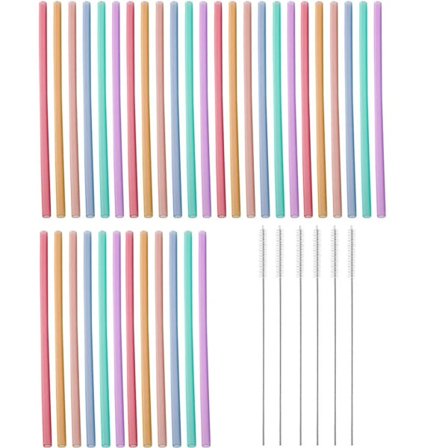 Ekstra lange genanvendelige gennemsigtige silikone sugerør Fleksible drikkerør til 3L vandflaske Vinflaske 11mm6 sugerør med 1 rengøringsbørste