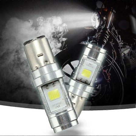 2 stk. BA20D H6 S2 Motorsykkel LED Frontlyspærer Hi/Low Beam Konvertering Hvite Pærer Motorsykkel Super Sterkt Søkelys Kjørelys