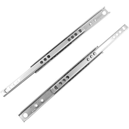 Lådskena, B17mm 1 par metallådskena löpare kullager för möbellåda (400 mm längd)