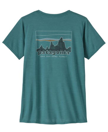 Patagonia W's Cap Cool Daily Graphic Shirt 73 Skyline: Wetland Blue X-Dye