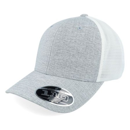 Flexfit - Grå trucker Keps - 2-Tone Melange Silver/White 110 Trucker @ Hatstore