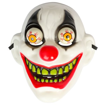 Galen Clownmask med Rörliga Ögon