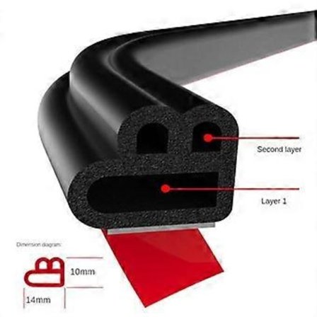 5M Bil Dør Gummi Tætningslister Klistermærke B Form Vejrliste Tætninger Lydisolering