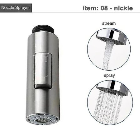 {PL} Köksblandare Spruta Munstycke Utdragbar Dusch Spray Huvud G1/2 Kran Tillbehör 08 borstad nickel
