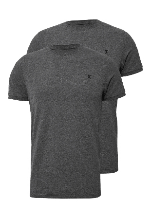 JBS of Denmark 2-pack Bambu, Pique T-shirt, Navy T-shirts Herr Grå XL