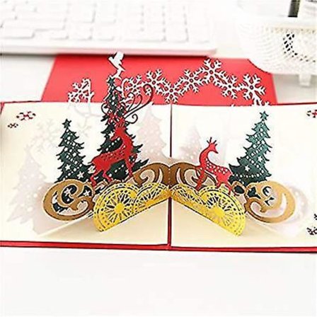 3D Julekort Tre Elg Pop-up Hilsen til Barn