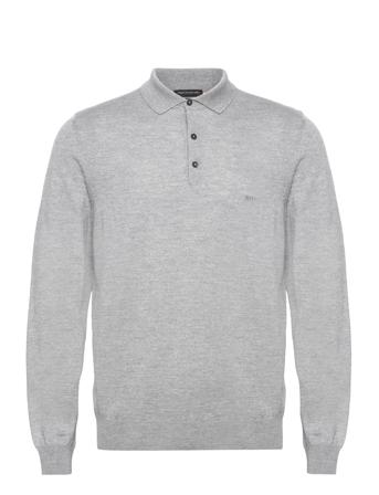 Bono-L Knitwear Long Sleeve Knitted Polos Sølv BOSS*Betinget Tilbud