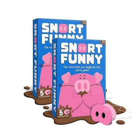 1-5x Snort Funny: Det Oinkroliga Du Skrattar Du Förlorar Partyspelet | 150 Utmaningskort, 5 Grisetrynen & Lermärken | Familje- & Vänspel
