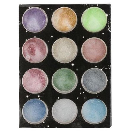 Dekorations set - Glitter - 12 Kulörer - 3 ml / burk