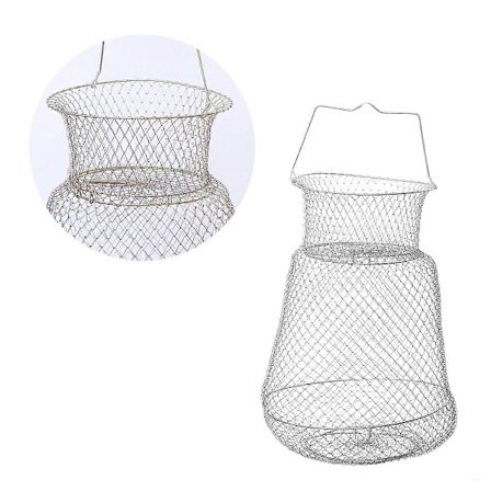 Krabbe Fælde Fiskenet Jernnet til Fiskeri 30Cm Maske Hul Sammenfoldelig[HK]