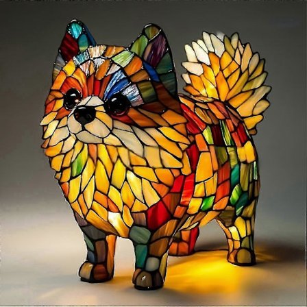 1-pak Ny Pomeranian Lampe Hjem Skrivebordsdekoration