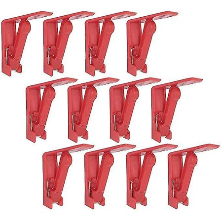 24 stk. Plastik Dugklemmer Borddækken Klemmer Rød